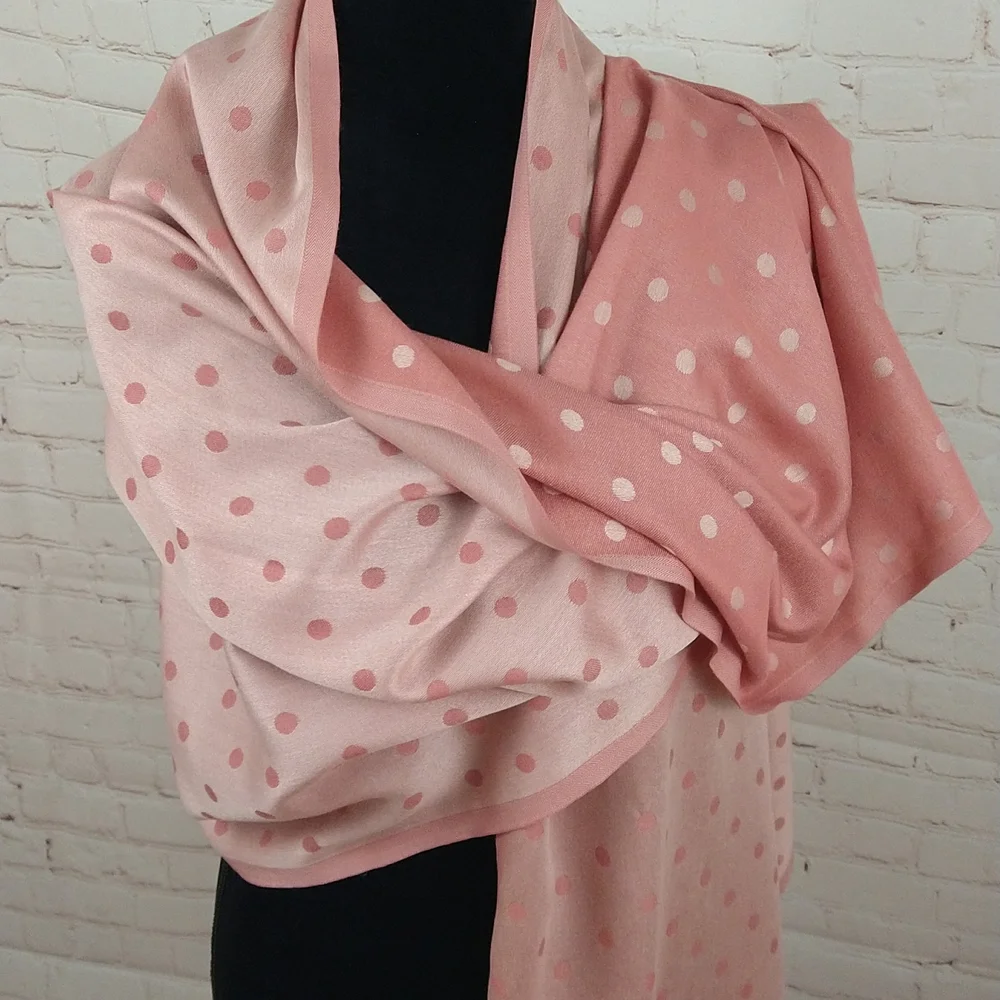 NWOT Pink Polkadot Pashmina